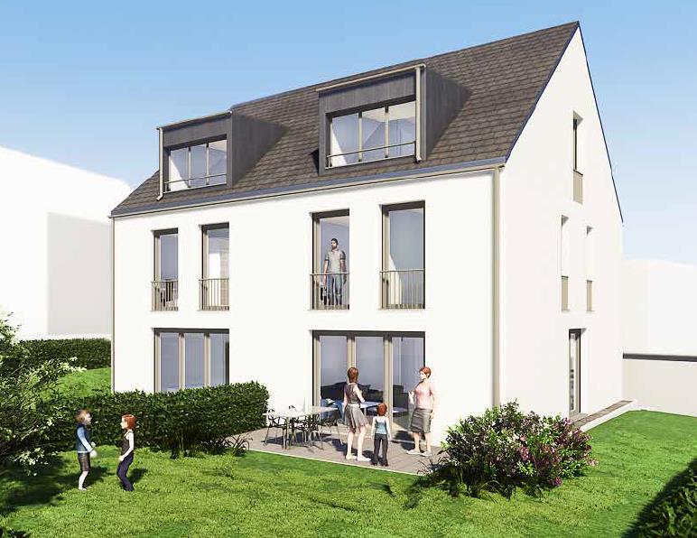 Grafik eines Doppelhauses